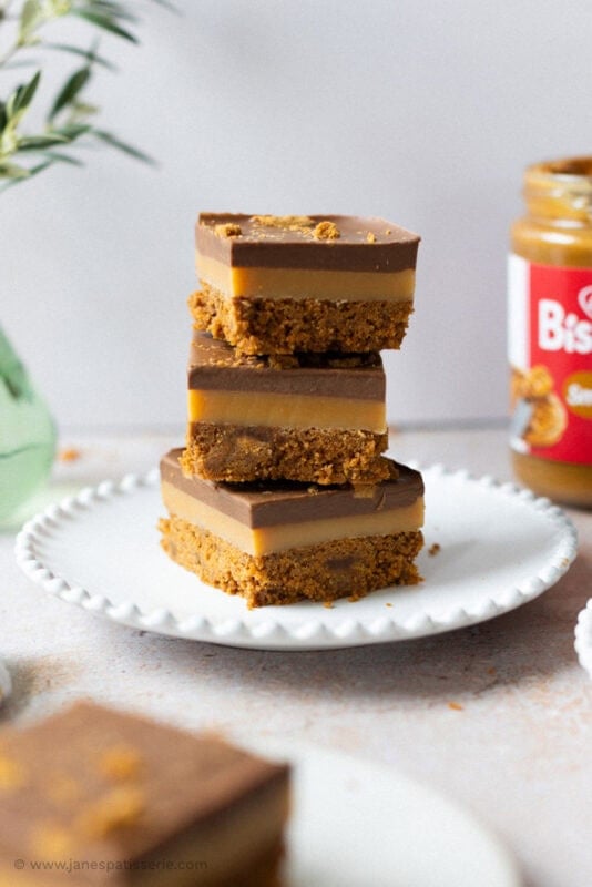 A tower of three Biscoff Millionaires 