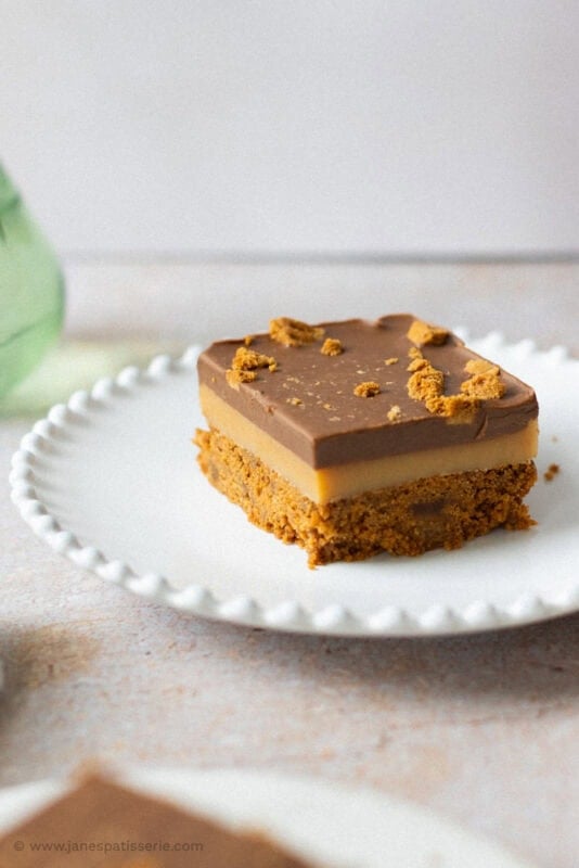 A single Biscoff Millionaires on a plate