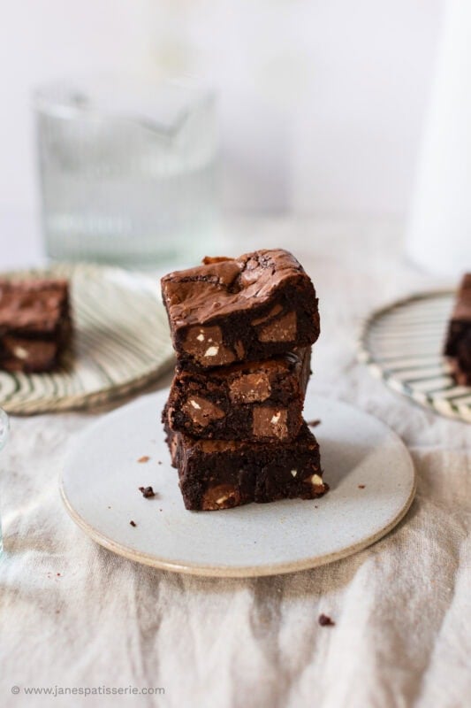 A stack of three toblerone brownies