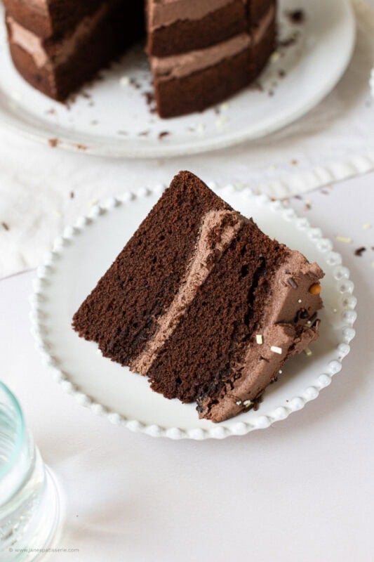 A slice of back to basics chocolate cake