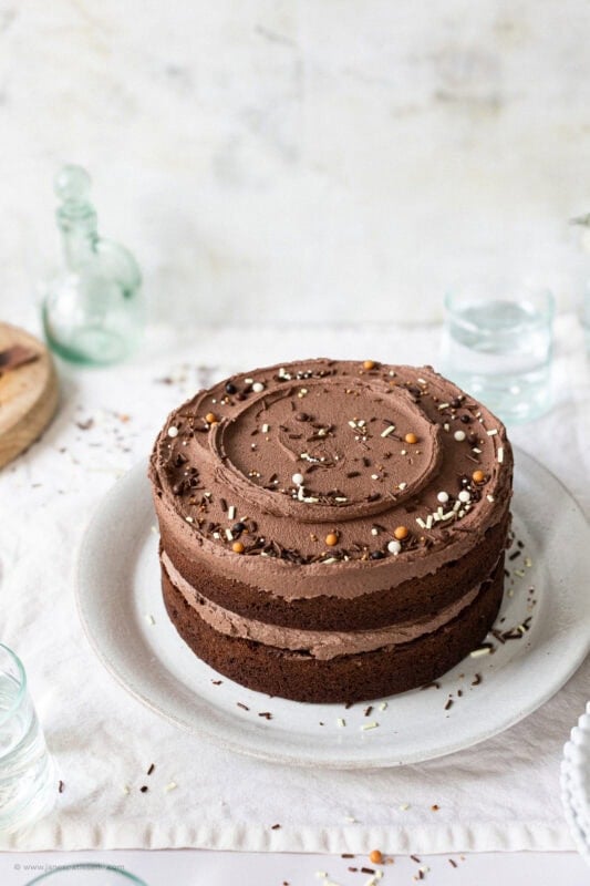 A whole back to basics chocolate cake