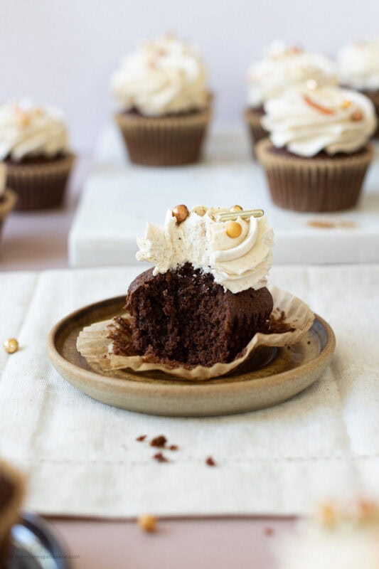 A bit taken from a chocolate chai cupcake