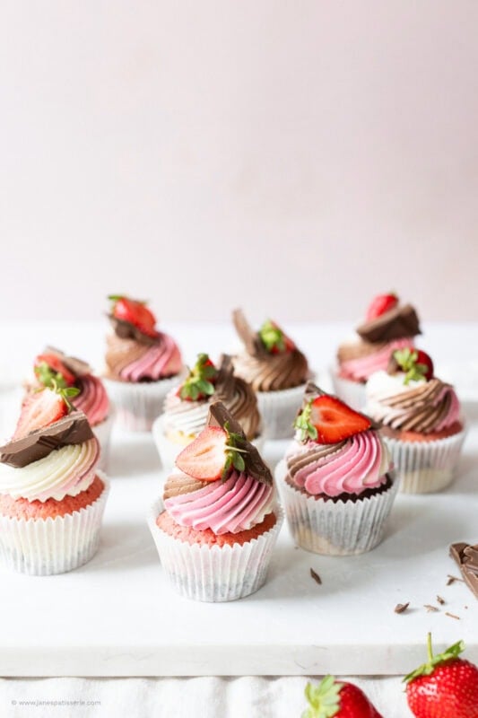 A selection of Neapolitan Cupcakes