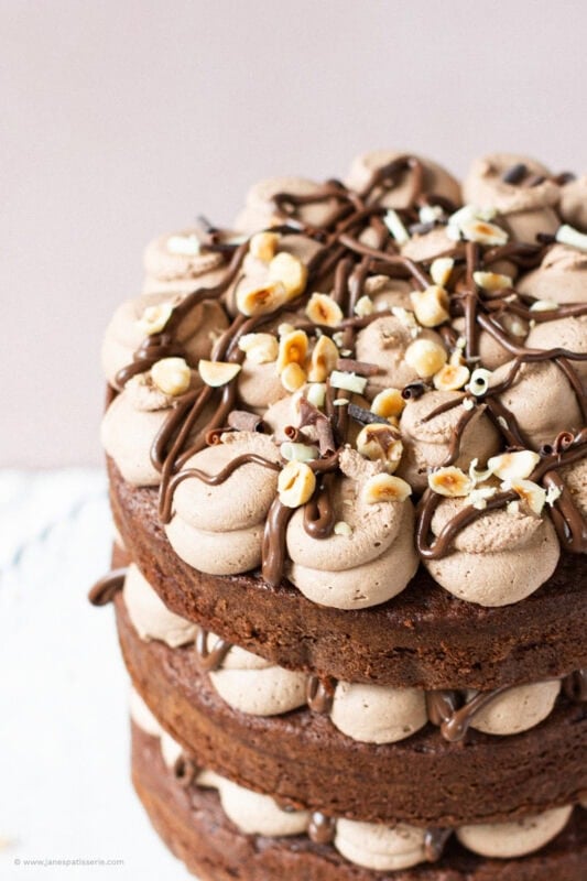 A close up of a Nutella Cake