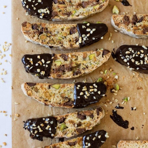 A row of Pistachio Hazelnut Chocolate Pistachio