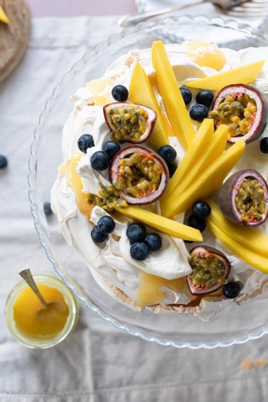 A top down shot of the Spring Pavlova
