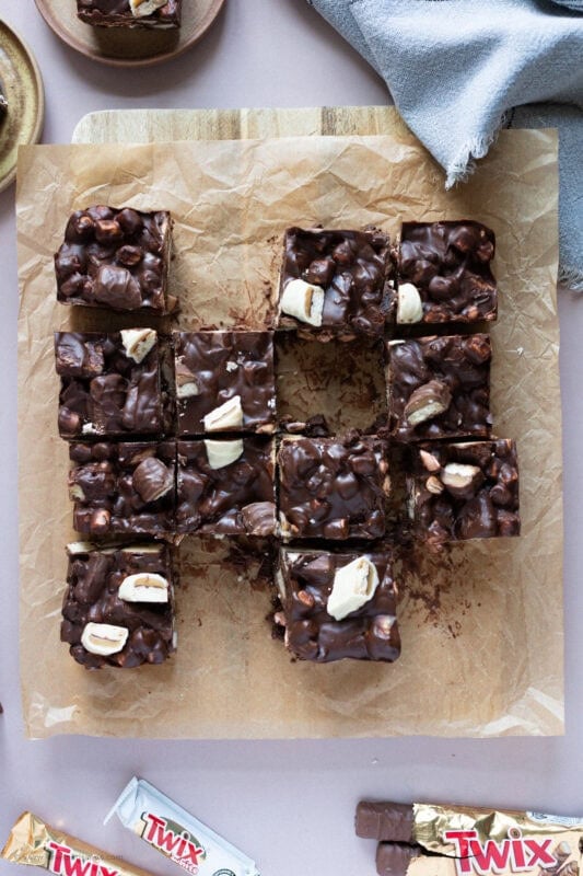 Squares of Twix Rocky Road taken from the batch