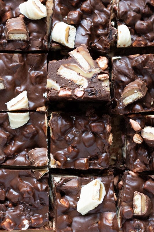 A mid-section of Twix Rocky Road
