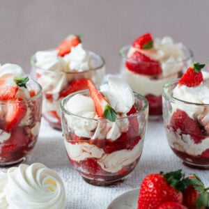 A selection of Eton Mess' with homemade meringues