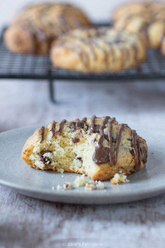 A bite taken from a Coconut Chocolate Rock