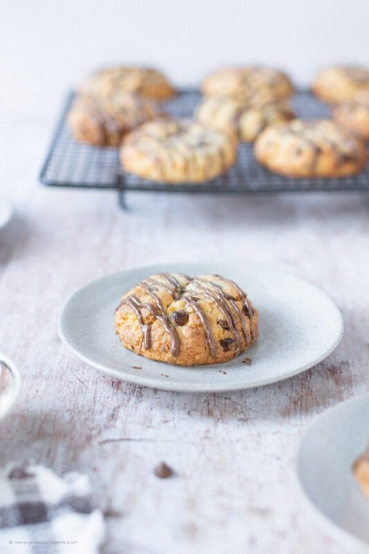 A single coconut chocolate rock on a plate