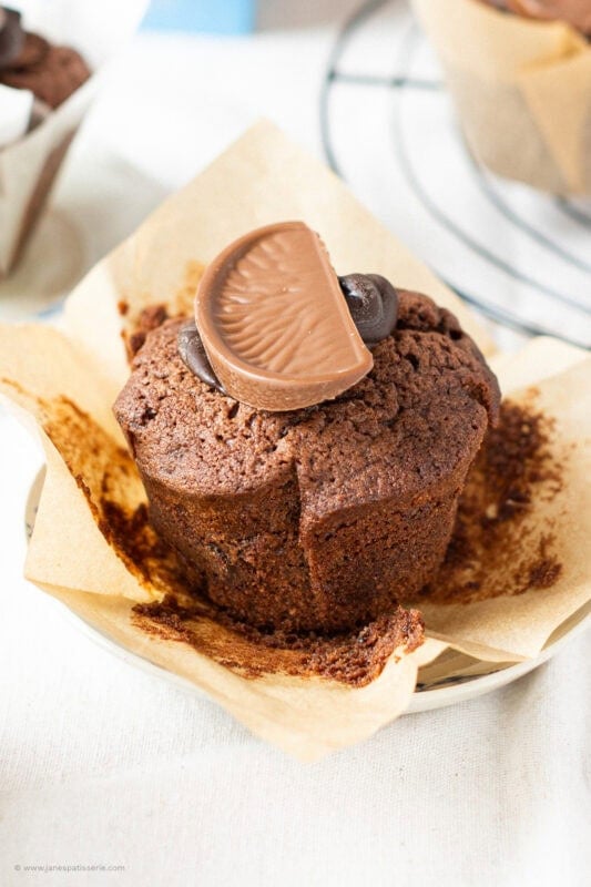 An opened Chocolate Orange Muffin case